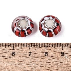 Handgefertigte Glasperlen mit Messingkern im europäischen Stil&nbsp;LAMP-N044-01S-03