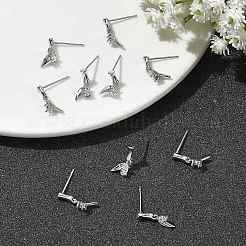 Boucles d'oreilles puces en laiton Shegrace serties de micro-pavés de zircone cubique&nbsp;XGRQ4N869-713P