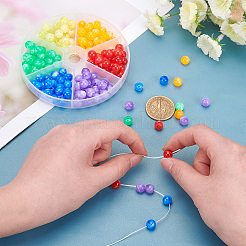 150pcs 6 Farben Acrylperlen&nbsp;MACR-PH0001-39
