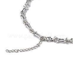 Halskette mit Totenkopf-Latz aus Legierung&nbsp;NJEW-L175-01AS