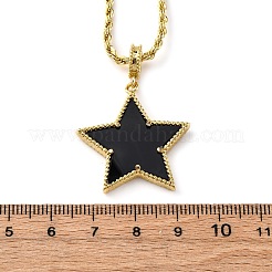 Colliers avec pendentif étoile en laiton et émail pour femmes&nbsp;NJEW-K381-09G-01