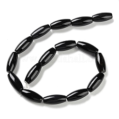 Natürliche schwarze Onyx-Achat-Perlenstränge&nbsp;G-NH0019-C05-14