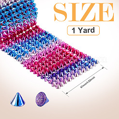 1 Yard 12-reihige Harz Spike Ohrstecker Kegel Flatback Punk Rock Trim Mesh Perle Handwerk&nbsp;FIND-TA0006-73C