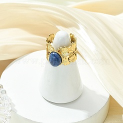 Offene Manschettenringe aus natürlichem Karneol/schwarzem Achat/Tigerauge/Lapislazuli/Moosachat&nbsp;RJEW-JR01079-03