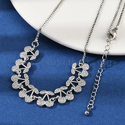 Colliers plastrons en laiton micro pavé de zircones cubiques transparentes en forme de fruits&nbsp;NJEW-F342-01B-P