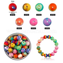Wewaysmile 70 Stück 7 Stile 15 mm Silikon-Rundperlen-Bastelset&nbsp;JX487A