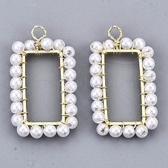 Pendentifs en plastique imitation perle ABS&nbsp;KK-N233-070-NF
