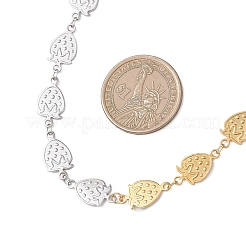304 Edelstahl Erdbeer-Gliederkette Halsketten für Damen&nbsp;NJEW-JN05804-03