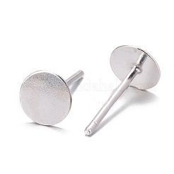 925 apprêt pour boucles d'oreilles à tige plate en argent sterling&nbsp;STER-K167-045E-S