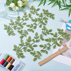 2 Paar Blätter-Stickereien aus Polyester zum Aufnähen&nbsp;DIY-GF0012-70