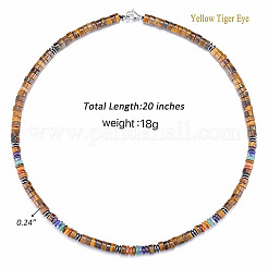 Chakra-Halsketten aus natürlichem Tigerauge-Heishi-Perlen&nbsp;MA5809-3