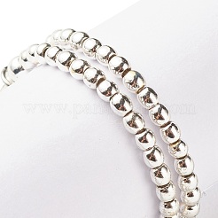 2 pièce 2 styles de bagues en perles d'améthyste lavande naturelle et d'hématite synthétique avec breloques en laiton en forme d'arbre de vie&nbsp;RJEW-JR00474-04