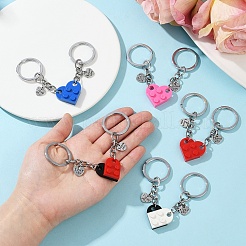 Porte-clés coeur en résine assorti pour couple&nbsp;KEYC-YW00181-01