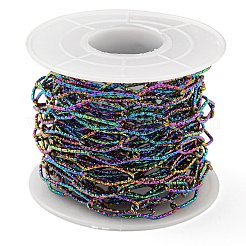 Catene a maglie con occhio di cavallo testurizzato in acciaio inossidabile 304 placcate ioni (ip)&nbsp;CHS-I020-01B-RC