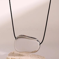 Collane con ciondolo a forma di fagiolo in acciaio inossidabile 304&nbsp;FS-WGC253F-01