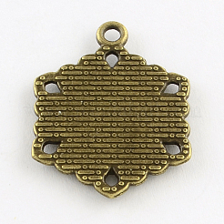 Tibetischer Stil Legierung Sechs Anhänger Fassungen&nbsp;TIBEP-Q049-18AB-NR