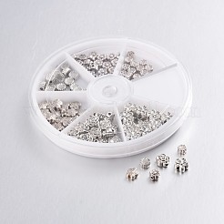 Gemischte Blume tibetischen Stil Legierung Abstandsperlen&nbsp;TIBEB-X0036-AS
