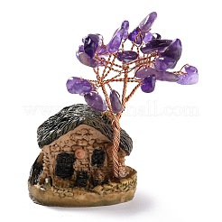 Ornamento modello in resina e ametista naturale&nbsp;DJEW-Z001-01F