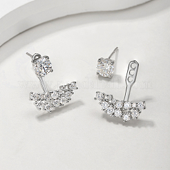 925 paio di orecchini a lobo da donna in argento sterling con moissanite pavé&nbsp;XF0952