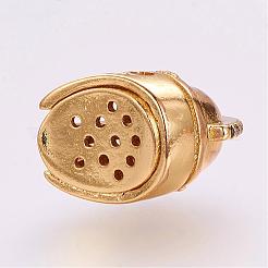 Perline elmo gladiatore in zirconi cubici micro pavè di ottone&nbsp;ZIRC-G099-22G