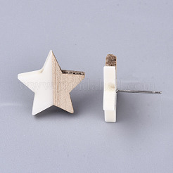 Harz & Holz Ohrstecker&nbsp;EJEW-N017-001A