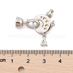 Messing Micro Pave klare Zirkonia Falte über Verschlüsse&nbsp;KK-C075-03P