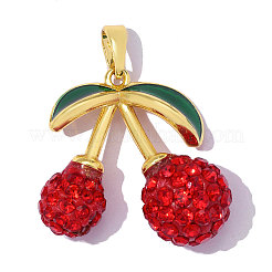 Pendentifs en laiton micro pavé de zircons cubiques rouges&nbsp;CU-OY001-45G
