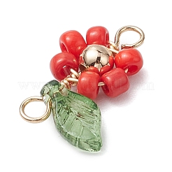 6 Stück 6 Farben Glas Kupferdraht umwickelt Verbinder Charms&nbsp;PALLOY-TA00165