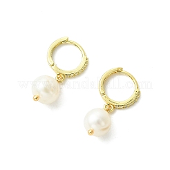 Boucles d'oreilles créoles pendantes en perles de culture d'eau douce naturelles pour femmes&nbsp;EJEW-JE07277