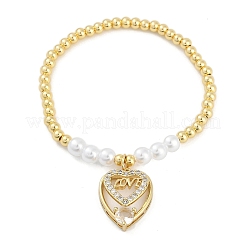 Charm-Armbänder aus Messing mit Mikropavé und Zirkonia für Damen&nbsp;LS-BJEW-M050-02G-03