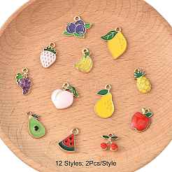 Colgantes de esmalte de aleación 24pcs 12 estilos&nbsp;ENAM-FS0003-41