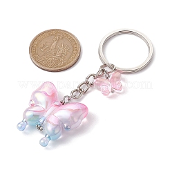 Porte-clés papillon en verre et acrylique&nbsp;KEYC-JKC00649-01