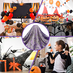Tela de malla de poliéster de halloween&nbsp;DIY-WH0496-74C-04