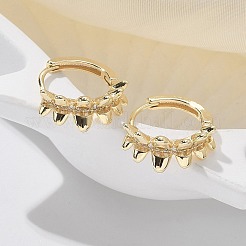 Orecchini a cerchio in ottone chiaro con zirconi cubici&nbsp;EJEW-Q014-24G