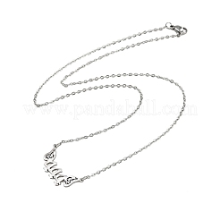 Colliers pendentifs numéro 444 en acier inoxydable 201 avec ailes de papillon&nbsp;LS-NJEW-P332-01B-P