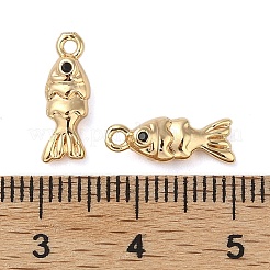 Pendentifs avec zircon cubiques à micro-pavés en laiton&nbsp;KK-U045-14G