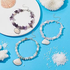 3 Stück 3-teiliges Charm-Armband-Set mit natürlichen Muscheln&nbsp;BJEW-TA00396
