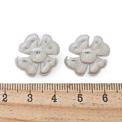 Boucles d'oreilles à tige en laiton avec fleur&nbsp;EJEW-R016-17P