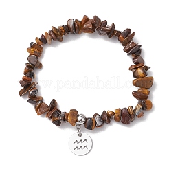 12 Stück Stretch-Armbänder aus natürlichen und synthetischen Edelsteinsplitterperlen&nbsp;BJEW-JB11133