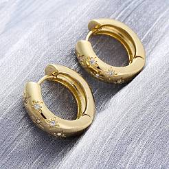 Klare kubische Zirkonia-Sterncreolen&nbsp;EJEW-C022-06G