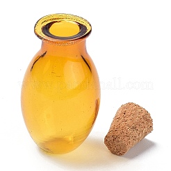 Ornement ovale de bouteilles de liège en verre&nbsp;X1-AJEW-O032-03A