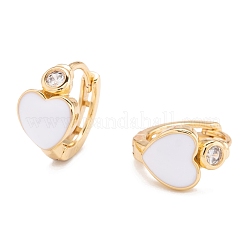 Orecchini a cerchio huggie in zirconi cubici trasparenti micro pavè&nbsp;EJEW-P187-A