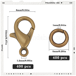 400 Stück Karabinerhaken aus Zinklegierung&nbsp;FIND-SP0001-33AB