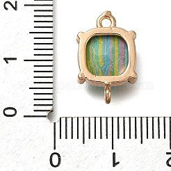 Dijes de conector de piedras preciosas de imitación de vidrio y latón&nbsp;KK-Z076-01G-01