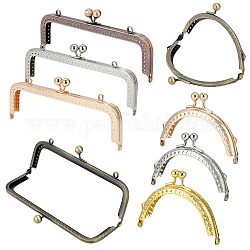 PandaHall 8 Styles Metal Purse Frame, Metal Frame Kiss Clasp Lock Kiss Clasp Frame for Purse Making Square Bag Clutch Frame Coin Bag Sewing DIY Craft, 7.8/3.3 Inch 20/8.5cm
