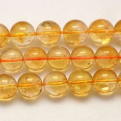 Grado un filo di perle di citrino naturale, tondo, 8mm, Foro: 1 mm