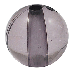 Gray Color Round Transparent Acrylic Beads, about 8mm in diameter, hole: 2mm