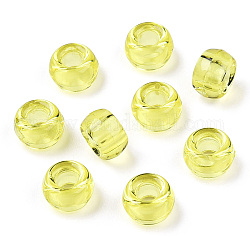 Прозрачные пластиковые бусины, баррель, желтые, 9x6 мм, отверстие : 3.8 мм, Около 1950 шт / 500 г