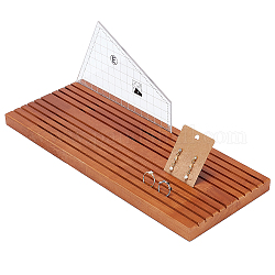 Estante de almacenamiento de regla de acolchado de madera de 10 ranura personalizado, soporte organizador de plantilla de regla, accesorios y suministros de costura, vara de oro, 35x14x1.9 cm