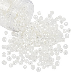 Perles européennes en plastique ABS d'imitation perle, Perles avec un grand trou   , rondelle, blanc crème, 8x6mm, Trou: 4mm, 500 pcs / boîte